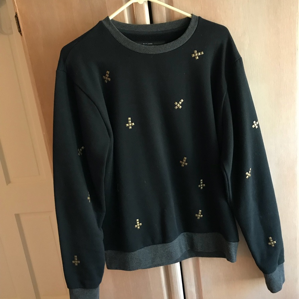 Urban Outfitters NARROWS Black Cross Sweater